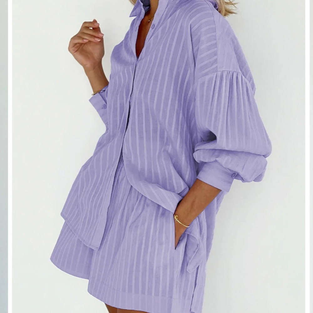 Cloud nine pinstripe two piece short set